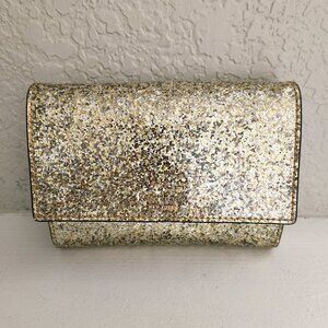 Nwot Kate Spade Gold Glitter Crossbody Bag Purse Small